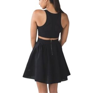 lululemon athletica Black Perforated Mini Dress “Away Dress”